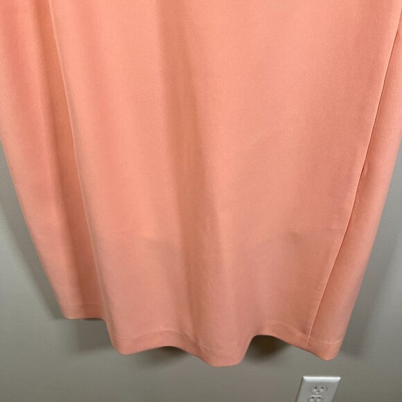 Lafayette 148 Laurie Ruffle Detail Shift Dress Size 14 Coral Event Wedding Guest - Picture 6 of 10